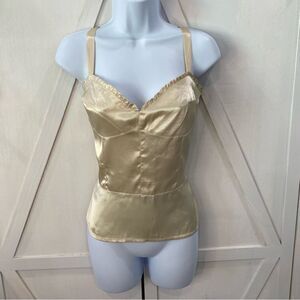 Nicole Nicole Miller Cream Color Ruffle Front Blouse Size 10